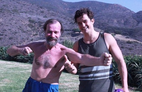 Wim Hof en Orlando Bloom